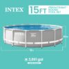 Intex 26723EH Prism Frame Premium Above Ground Swimming Pool Set: 15ft x 42in – Includes 1000 GPH Cartridge Filter Pump – Removable Ladder – Pool Cover – Ground Cloth