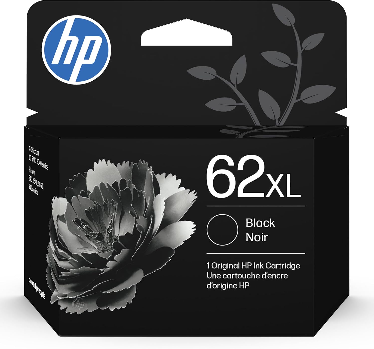 HP 62XL Black High-Yield Ink Cartridges | Works with Printer Series: Envy 5540, 5640, 5660, 7640, OfficeJet 5740, 8040, OfficeJet Mobile 200, 250 | Instant Ink Eligible | C2P05AN | Packaging May Vary