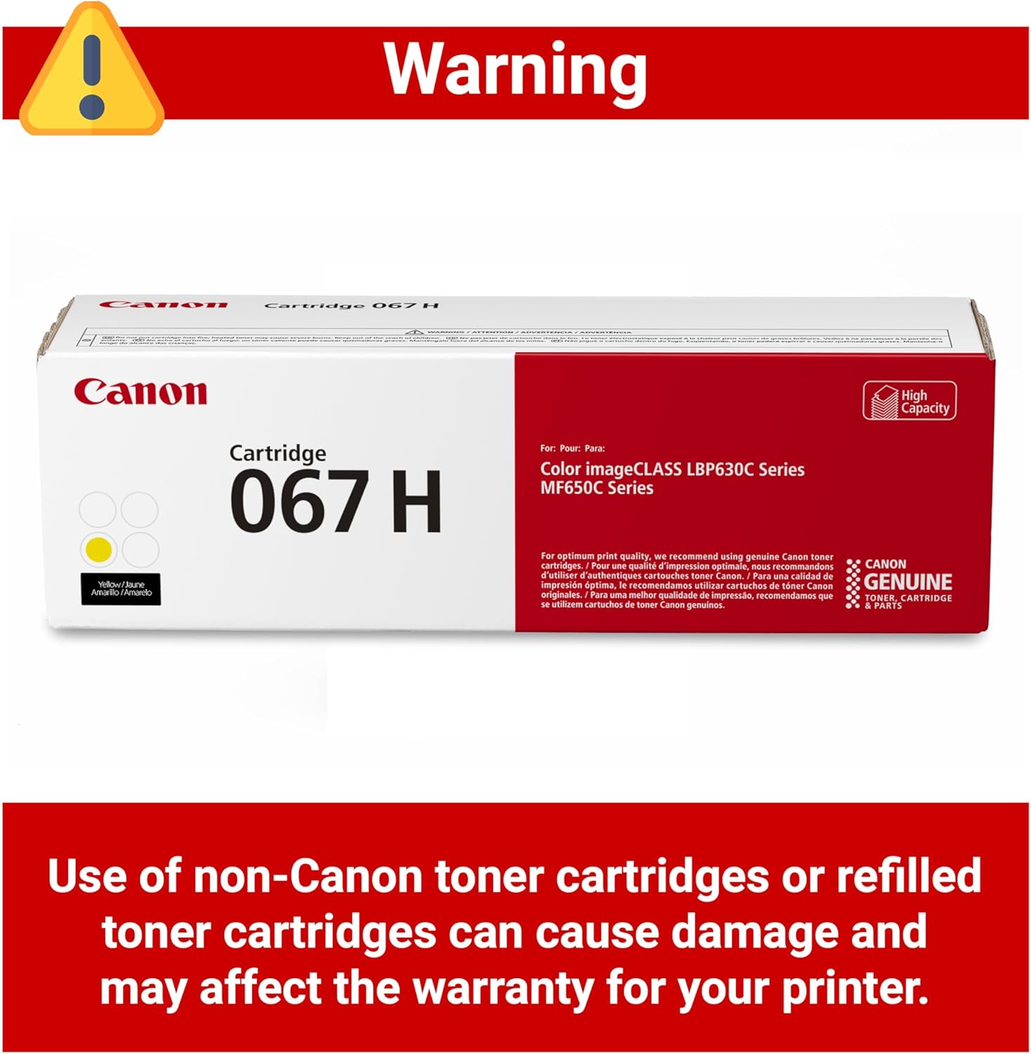 71S32SkvY1L._AC_SL1500_.jpg Canon Genuine 067 Yellow Toner Cartridge High Capacity Compatible with LBP633Cdw, LBP632Cdw, MF652Cdw, MF653Cdw, MF654Cdw, MF656Cdw