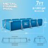 INTEX 28279EH Rectangular Frame 14 ft 9 in x 7 ft 3 in x 33 in Above Ground Pool, Swimming Pool with Steel Frame and 530 GPH Cartridge Filter Pump