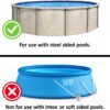 HYDROTOOLS By SWIMLINE 87975 Premium A-Frame Ladder Entry Exit System With Handrails For Above Ground Pools | 48 To 54 Inch Height | With Flip Up Ladder, Slide Lock Safety Barrier & XL Non Slip Treads