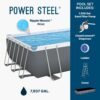 Bestway Power Steel 24’ x 12' x 52” Above Ground Pool, Rectangular Metal Frame Outdoor Swimming Pool Set with Sand Filter Pump, Ladder, and Cover