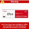 Canon Genuine 075 Yellow High Capacity Toner Cartridge Compatible with MF660 Series and LBP640 Series Laser Printers