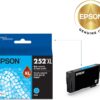 Epson 252 DURABrite Ultra Ink High Capacity Cyan Cartridge (T252XL220-S) - Works with Workforce WF-3620, WF-3640, WF-7110, WF-7610, WF-7620, WF-7710, WF-7720, WF-7210