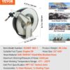 VEVOR Fuel Hose Reel, 1/2" x 50', Extra Long Retractable Machine Oil Hose Reel, Spring Driven Auto Swivel Rewind, Heavy-Duty Carbon Steel Construction with Hose for Auto Repair, Industries, 2300 PSI