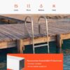 VEVOR Flip-Up Dock Ladder 4-Step, Heavy-Duty Aluminum Alloy Pontoon Boat Swim Ladder, 350 lbs Weight Capacity, with Non-Slip Wide Steps, Pull Rope Assist for Lake, Swimming Pool, Marine Boarding