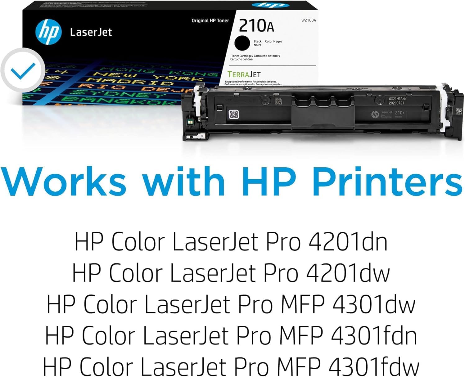 71VwSgzelwL._AC_SL1500_.jpg HP 210A Toner Cartridge 4-Pack (Black, Cyan, Magenta, Yellow) | Compatible Color LaserJet Pro 4201 & MFP 4301 Series Printers | W2100AQ1 Combo Pack