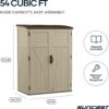 Suncast Outdoor Storage Shed, Water Resistant Resin Vertical Outdoor Storage Cabinet for Patio, Garden Tools, Cushions, & Equipment, Weatherproof Multi-Wall Design, 54 cu. ft., Made in USA