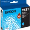 Epson 252 DURABrite Ultra Ink High Capacity Cyan Cartridge (T252XL220-S) - Works with Workforce WF-3620, WF-3640, WF-7110, WF-7610, WF-7620, WF-7710, WF-7720, WF-7210