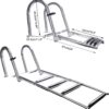 Amarine Made Boat Ladder 4 Steps Removable Premium Stainless Folding Rear Entry Pontoon Boat Ladder w/Extra Wide Step Amarine Made Boat Ladder 4 Steps Removable Premium Stainless Folding Rear Entry Pontoon Boat Ladder w/Extra Wide Step