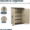 Suncast Outdoor Storage Shed, Water Resistant Resin Vertical Outdoor Storage Cabinet for Patio, Garden Tools, Cushions, & Equipment, Weatherproof Multi-Wall Design, 54 cu. ft., Made in USA