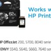 HP 62XL Black High-Yield Ink Cartridges | Works with Printer Series: Envy 5540, 5640, 5660, 7640, OfficeJet 5740, 8040, OfficeJet Mobile 200, 250 | Instant Ink Eligible | C2P05AN | Packaging May Vary HP 62XL Black High-Yield Ink Cartridges | Works with Printer Series: Envy 5540, 5640, 5660, 7640, OfficeJet 5740, 8040, OfficeJet Mobile 200, 250 | Instant Ink Eligible | C2P05AN | Packaging May Vary