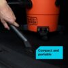 BLACK+DECKER Shop Vacuum Wet and Dry, 4 Gallon 3-in-1 Portable Shop Vac with Accessories, Workshop, Garage, Home and Car Vacuum Cleaner, 3 HP(BDXV18301P-4A)