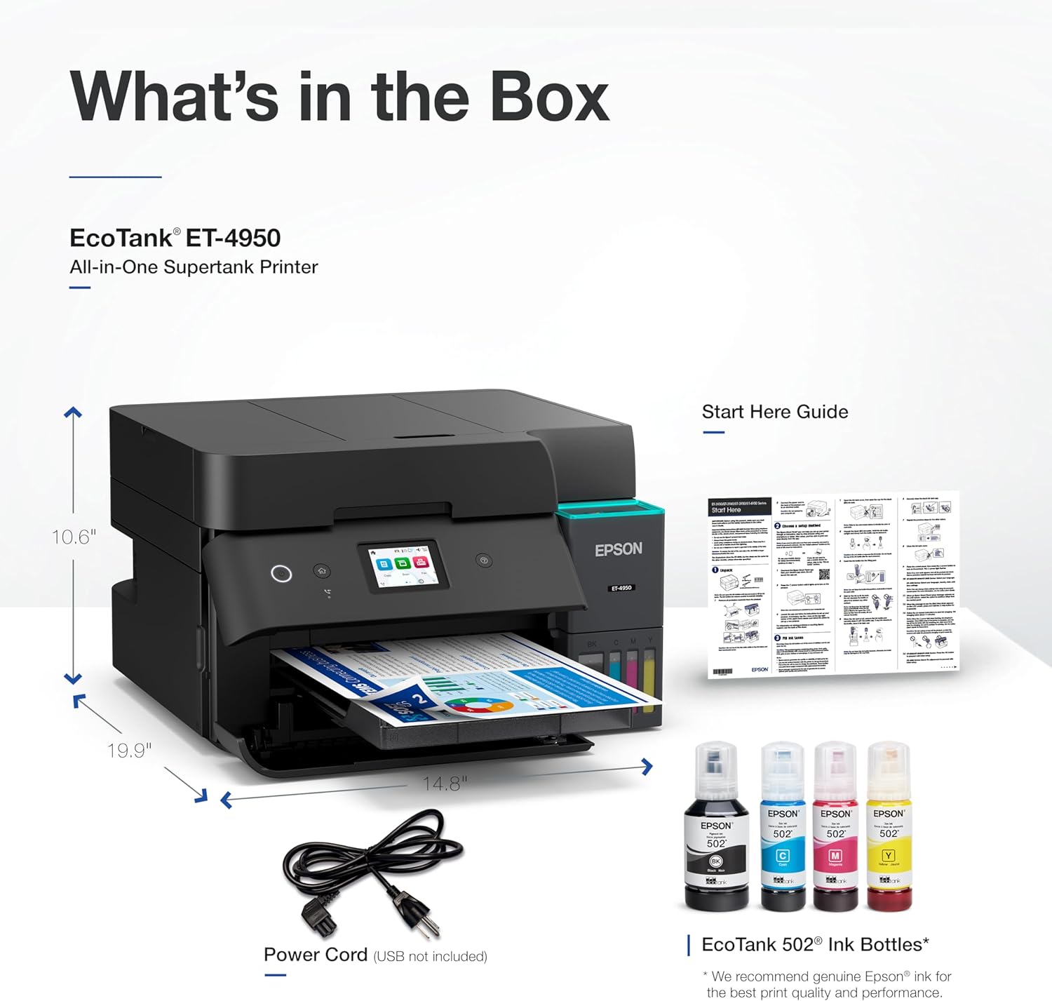 71aL0S2P7L._AC_SL1500_.jpg Epson EcoTank ET-4950 Wireless All-in-One Color Supertank Printer with up to 3 Years of Ink Refillable Tanks, Perfect for Home, 18 PPM, 2.4" Colorful Touchscreen, Auto Document Feeder - Black