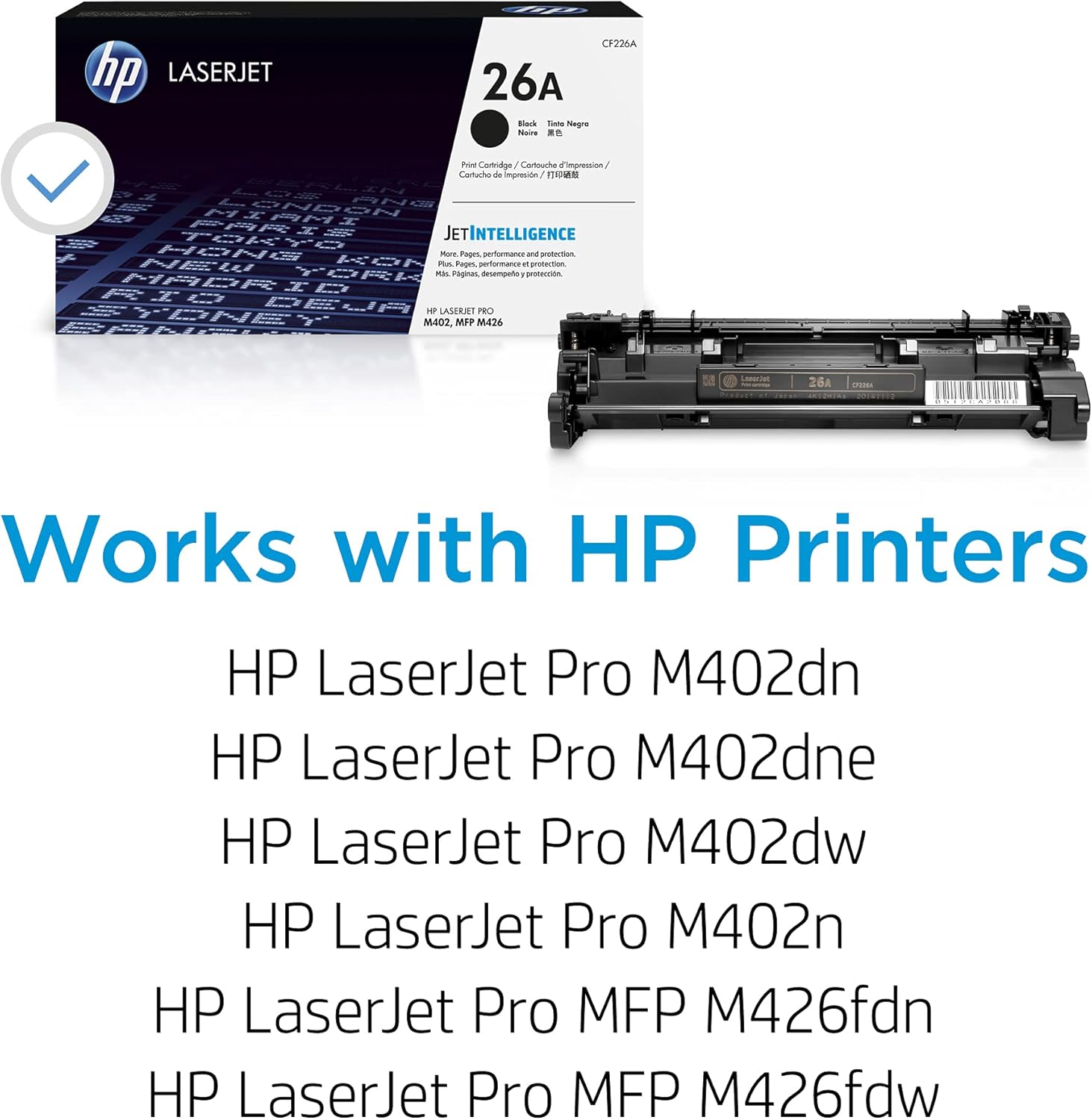 71acGUcQAtL._AC_SL1500_.jpg HP 26A Black Toner Cartridge Printers | Works with LaserJet Pro M402 Series; LaserJet Pro MFP M426 Series | CF226A