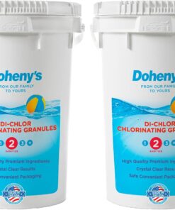 Doheny's Di-Chlor Granular Chlorine | Pro-Grade 3-in-1 Pool Sanitizer, Shock & Algaecide | Fast-Dissolving, Calcium-Free | 99.5% Sodium Dichlor, 56% Stabilized Chlorine | 100lb (2 x 50lb Buckets)