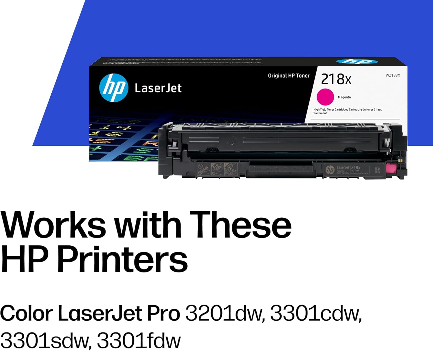 71aqrJLfvfL._AC_SL1500_.jpg HP 218X Magenta High-Yield Toner Cartridge | Works with Color LaserJet Pro 3201, MFP 3301 Series | W2183X