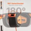VEVOR Retractable Air Hose Reel, 3/8IN x 65FT Hybrid Air Hose Max 300PSI, Air Compressor Hose Reel Auto-Rewind with 6.6 FT Lead in, Ceiling/Wall Mount Enclosed PP Reel & Built-in 180° Swivel Bracket