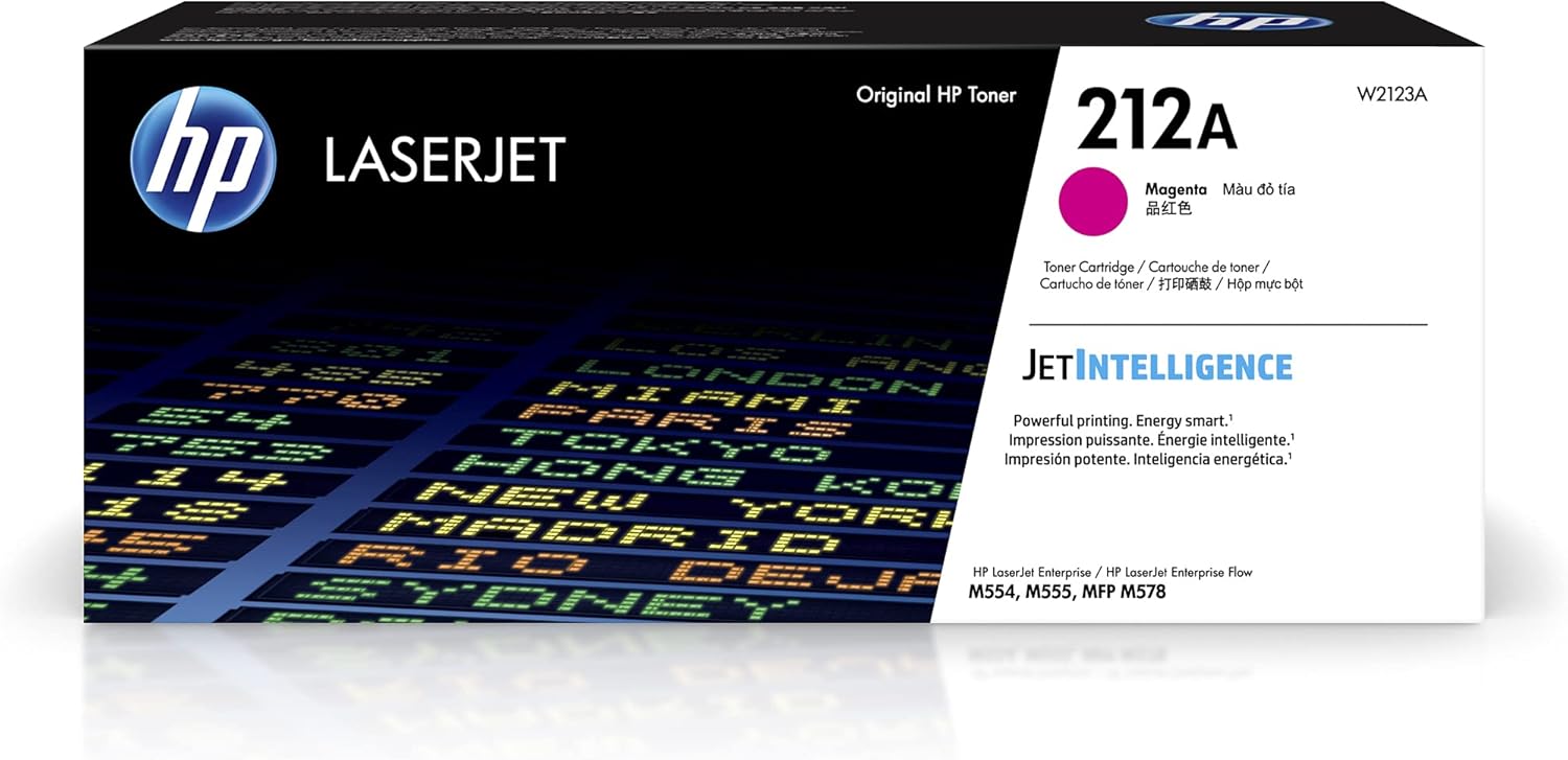 HP 212A Magenta Toner Cartridge Printers | Works with Color LaserJet Enterprise M554, M555 Series; Color LaserJet Enterprise MFP M578 Series | W2123A
