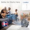 Lasko WindMachine 20" Large Floor Fan, with Pivoting Head for Whole Room Cooling, Portable Indoor 3-Speed Air Circulator, Gray, 3300
