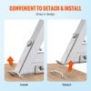 VEVOR Removable Dock Ladder 5 Steps, 350 lbs Load Capacity, Pontoon Boat Ladder with 4'' Wide Step & Nonslip Mat for Ship/Lake/Pool/Marine Boarding