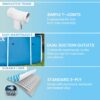 Intex Metal Frame 15' x 48" Round Above Ground Swimming Pool Set with Filter Pump, Ladder, and Cover with Maintenance Accessory Vacuum and Skimmer Kit