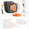 VEVOR Retractable Air Hose Reel, 1/4 Inch x 50 FT Hybrid Air Hose Max 300PSI, Enclosed Air-Compressor Hoses Reel Auto Rewind with 6.6 ft Lead in & Blow Gun, 180° Swivel Ceiling/Wall Mount