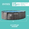 Intex Greywood Prism Frame 15' x 48" Round Above Ground Outdoor Swimming Pool Set with 1000 GPH Filter Pump, Ladder, Ground Cloth, and Pool Cover Intex Greywood Prism Frame 15' x 48" Round Above Ground Outdoor Swimming Pool Set with 1000 GPH Filter Pump, Ladder, Ground Cloth, and Pool Cover