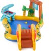 Intex Inflatable Dinosaur Play Center Outdoor Playhouse Inflatable Water Park with Kid Pool Slide, Water Sprayer, Waterfall, and 6 Balls, Multicolor