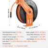 VEVOR Retractable Air Hose Reel, 3/8IN x 100FT Rubber Air Hose Max 300PSI, Air Compressor Hose Reel Auto-Rewind with 5FT Lead in, Ceiling/Wall Mount Heavy Duty Single Arm Steel Reel, 1/4" NPT Fitting