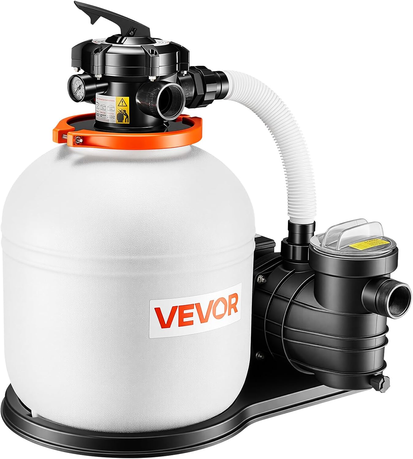 71djU3U1rbL._AC_SL1500_.jpg VEVOR FlashPure Sand Filter Pump, 16 in for Above Ground Pool, 1 HP 4400 GPH, Swimming Pool Filter System with Timer, 6X Faster Filtration with Media Installed, Leak-Resistant, Ready to Use Out of Box