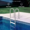 VEVOR Swimming Pool Ladder, 4-Step Double Handrails Stairs with Non-Slip Heavy Duty Steps, Stainless Steel Load Capacity 265 lbs, for 54 in Inground Pools with Mounted Deck Board Indoor & Outdoor