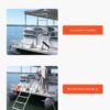 VEVOR Flip-Up Dock Ladder 4-Step, Heavy-Duty Aluminum Alloy Pontoon Boat Swim Ladder, 350 lbs Weight Capacity, with Non-Slip Wide Steps, Pull Rope Assist for Lake, Swimming Pool, Marine Boarding