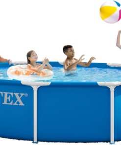 INTEX 28210EP Metal Frame 12 ft x 30 in Above Ground Pool, Round Swimming Pool with Steel Frame, Pump Not Included