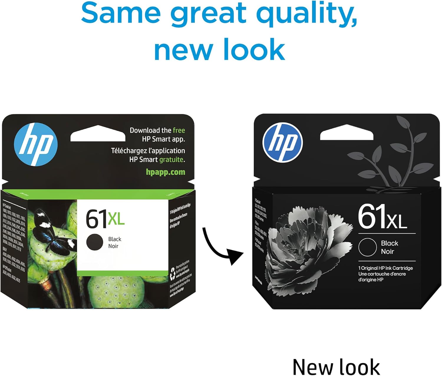 71f0u6H4jiL._AC_SL1500_.jpg HP 61XL Black High-Yield Ink | Works with DeskJet 1000, 1010, 1050, 1510, 2050, 2510, 2540, 3000, 3050, 3510, Envy 4500, 5530, OfficeJet 2620, 4630 | Instant Ink Eligible | CH563WN|Packaging May Vary