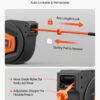 VEVOR Retractable Air Hose Reel, 1/4 Inch x 50 FT Hybrid Air Hose Max 300PSI, Enclosed Air-Compressor Hoses Reel Auto Rewind with 6.6 ft Lead in & Blow Gun, 180° Swivel Ceiling/Wall Mount