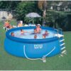 INTEX Easy Set Inflatable Swimming Pool Set: 15ft x 48in – with 1000 GPH Cartridge Filter Pump and Hydrotools Chlorine Dispenser – Easy Assembly