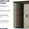 Suncast Outdoor Storage Shed, Water Resistant Resin Vertical Outdoor Storage Cabinet for Patio, Garden Tools, Cushions, & Equipment, Weatherproof Multi-Wall Design, 54 cu. ft., Made in USA