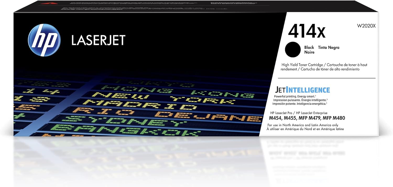 HP 414X Black Toner Cartridge | Works with Color LaserJet Enterprise M455dn, MFP M480f, Pro M454, MFP M479 Series | W2020X