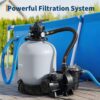 Garvee 19" Sand Filter Pump for Above Ground Pool with Timer, 1.5HP 6075GPH Swimming Pool Pump & Sand Filter System with 7-Way Valve & Strainer Basket, Pool Pumps Above Ground, Grey