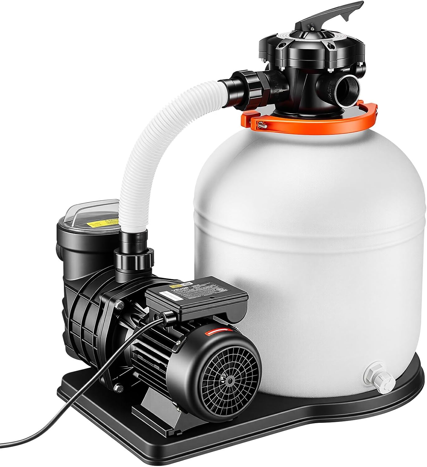 71gza5wDnL._AC_SL1500_.jpg VEVOR FlashPure Sand Filter Pump, 16 in for Above Ground Pool, 1 HP 4400 GPH, Swimming Pool Filter System with Timer, 6X Faster Filtration with Media Installed, Leak-Resistant, Ready to Use Out of Box