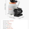 VEVOR FlashPure Sand Filter Pump, 12 in for Above Ground Pool, 0.5 HP 3000 GPH, Swimming Pool Filter System with Timer, 6X Faster Filtration, Media Installed, Leak-Resistant, Ready to Use Out of Box