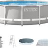 Intex 26719EH Prism Frame Premium Above Ground Swimming Pool Set: 14ft x 42in – Includes 1000 GPH Cartridge Filter Pump – SuperTough Puncture Resistant – Rust Resistant – 3357 Gallon Capacity