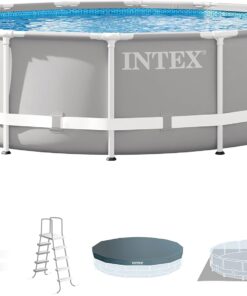 Intex 26719EH Prism Frame Premium Above Ground Swimming Pool Set: 14ft x 42in – Includes 1000 GPH Cartridge Filter Pump – SuperTough Puncture Resistant – Rust Resistant – 3357 Gallon Capacity