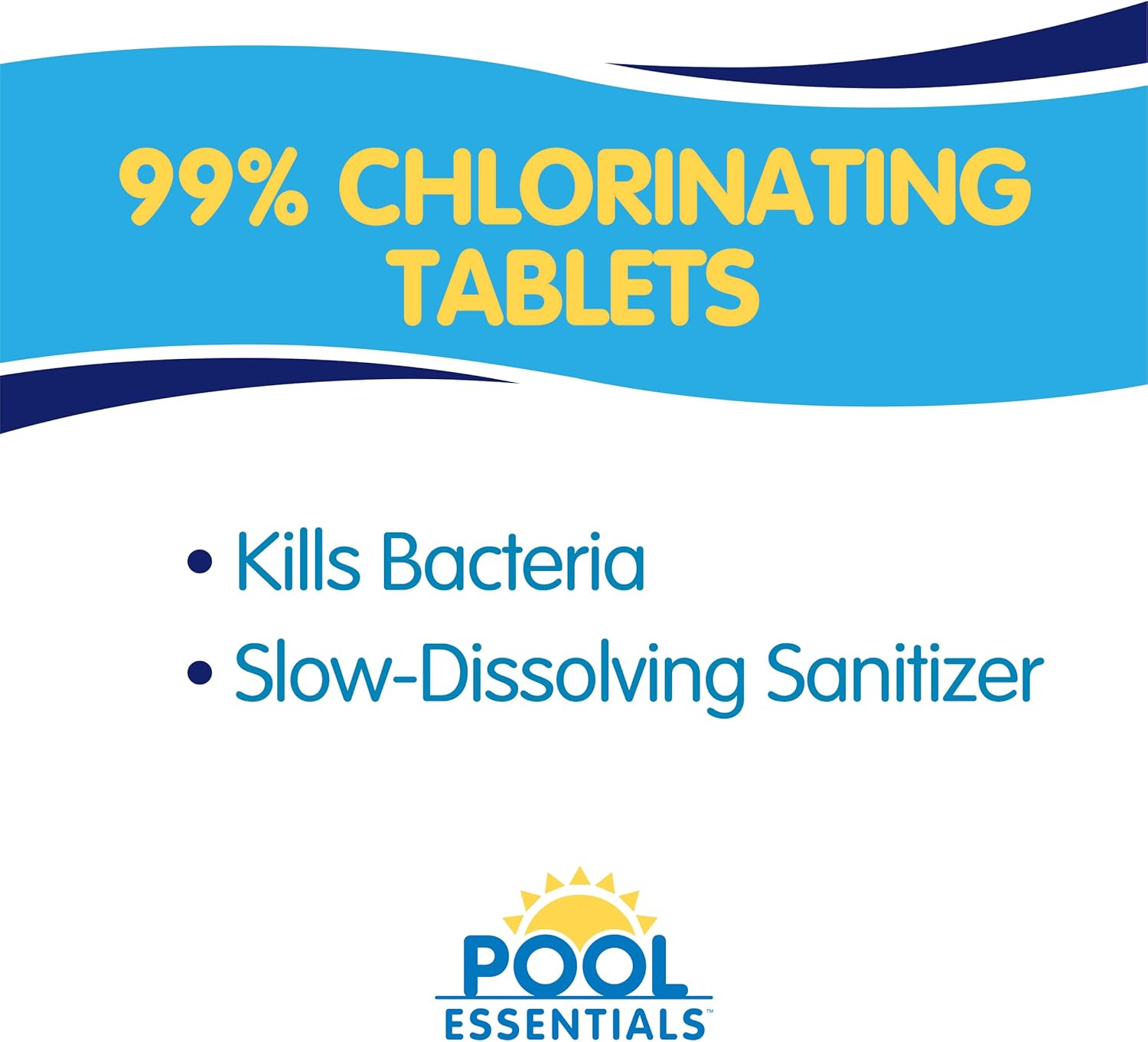 71hnWN97t8L._AC_SL1500_.jpg Pool Essentials® 3 Inch Chlorine Tablets, Kills Bacteria, Long Lasting, Slow-Dissolving sanitizer, with 99% Trichlor, for Feeder, Skimmer or Floater - 50LB