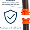 Camco RhinoFLEX 20 Ft RV Sewer Hose Kit with Flexible Sidewinder Support – Includes 4-in-1 Adapter, Clear Elbow and Caps – Fits 3” Slip and 3”, 3½”, 4” Threaded Connections