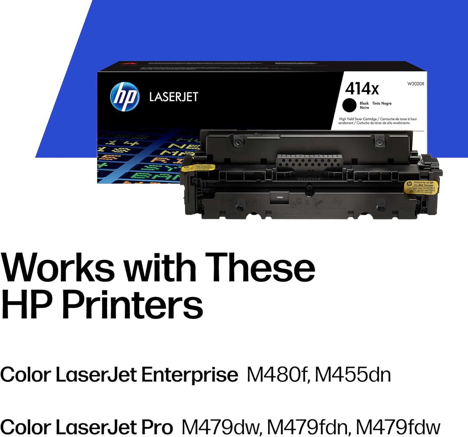 71iTZRfUNVL._AC_SL1500_.jpg HP 414X Black Toner Cartridge | Works with Color LaserJet Enterprise M455dn, MFP M480f, Pro M454, MFP M479 Series | W2020X