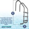 SAFTRON 3 Rung Step Ladder Metal Swimming Pool Handrail with Polymer Coat Finish for Fresh and Saltwater Inground Pool, Graphite Gray SAFTRON 3 Rung Step Ladder Metal Swimming Pool Handrail with Polymer Coat Finish for Fresh and Saltwater Inground Pool, Graphite Gray