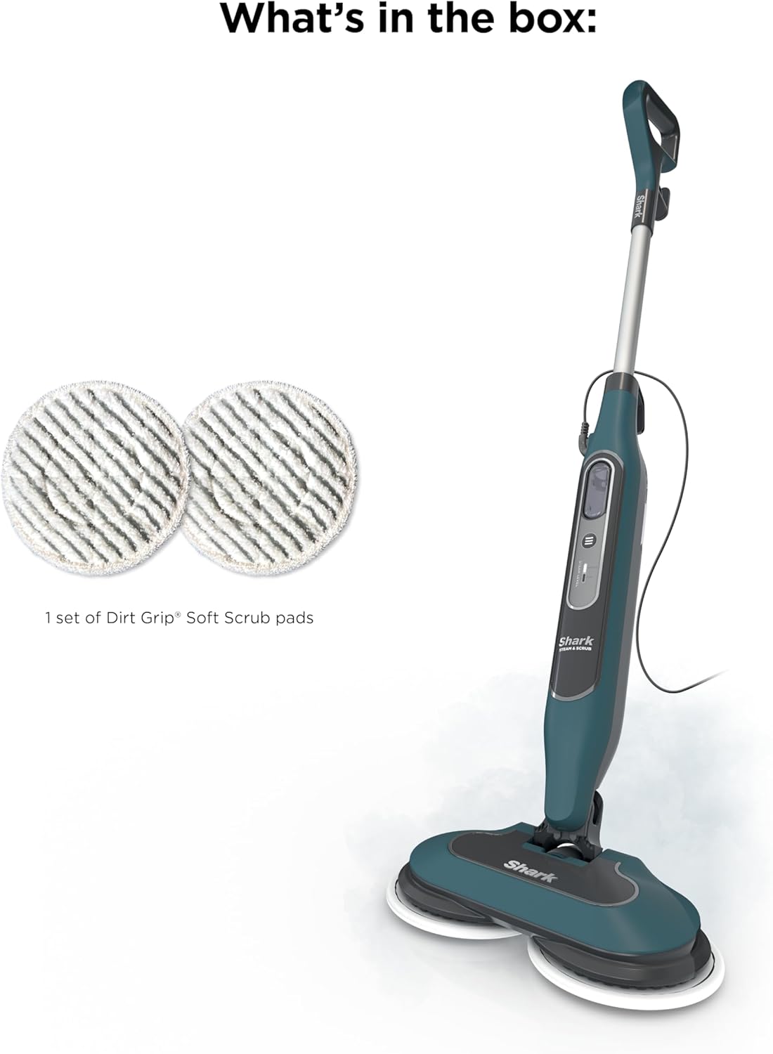 Shark Steam & Scrub All-in-One Scrubbing and Sanitizing Hard Floor Steam Mop, 2 Steam Modes, 2 Dirt Grip Soft Scrub Pads Included, XL Removable Water Tank, Swivel Steering, Teal, S8002BRN Shark Steam & Scrub All-in-One Scrubbing and Sanitizing Hard Floor Steam Mop, 2 Steam Modes, 2 Dirt Grip Soft Scrub Pads Included, XL Removable Water Tank, Swivel Steering, Teal, S8002BRN - Image 10