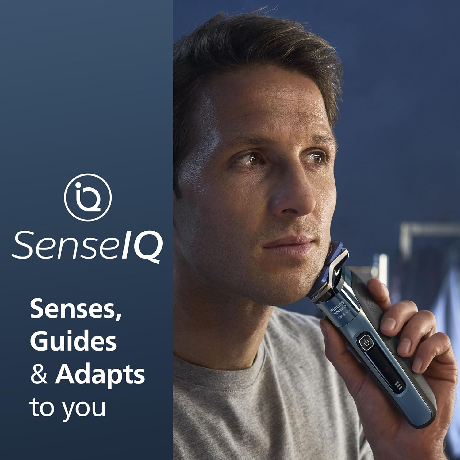 71kwz8mZwL._SL1500_.jpg Philips Norelco Shaver Series 7000, Wet & Dry Electric Shaver with SenseIQ Technology, Pop-up Trimmer, Charging Stand, Travel Case, UV Sanitizing Cube, Model S7889/91